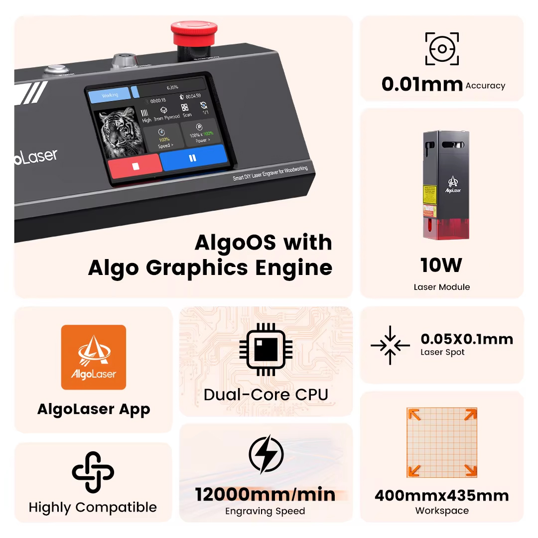 Algolaser DIY Table 40*43cm CN - Industrial Laser Etching Machine 评论和价格